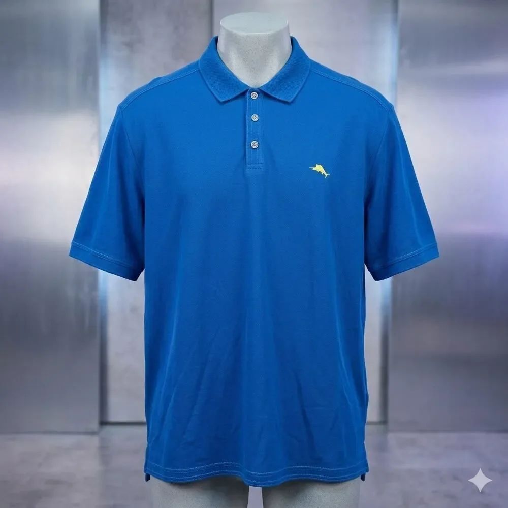 Tommy Bahama Islandzone Supima Blue Polo Shirt XXL